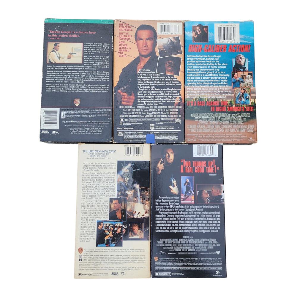 Steven Seagal VHS Lot 5 Tapes Hard To Kill Marked For Death Patriot Under Siege - Picture 6 of 8